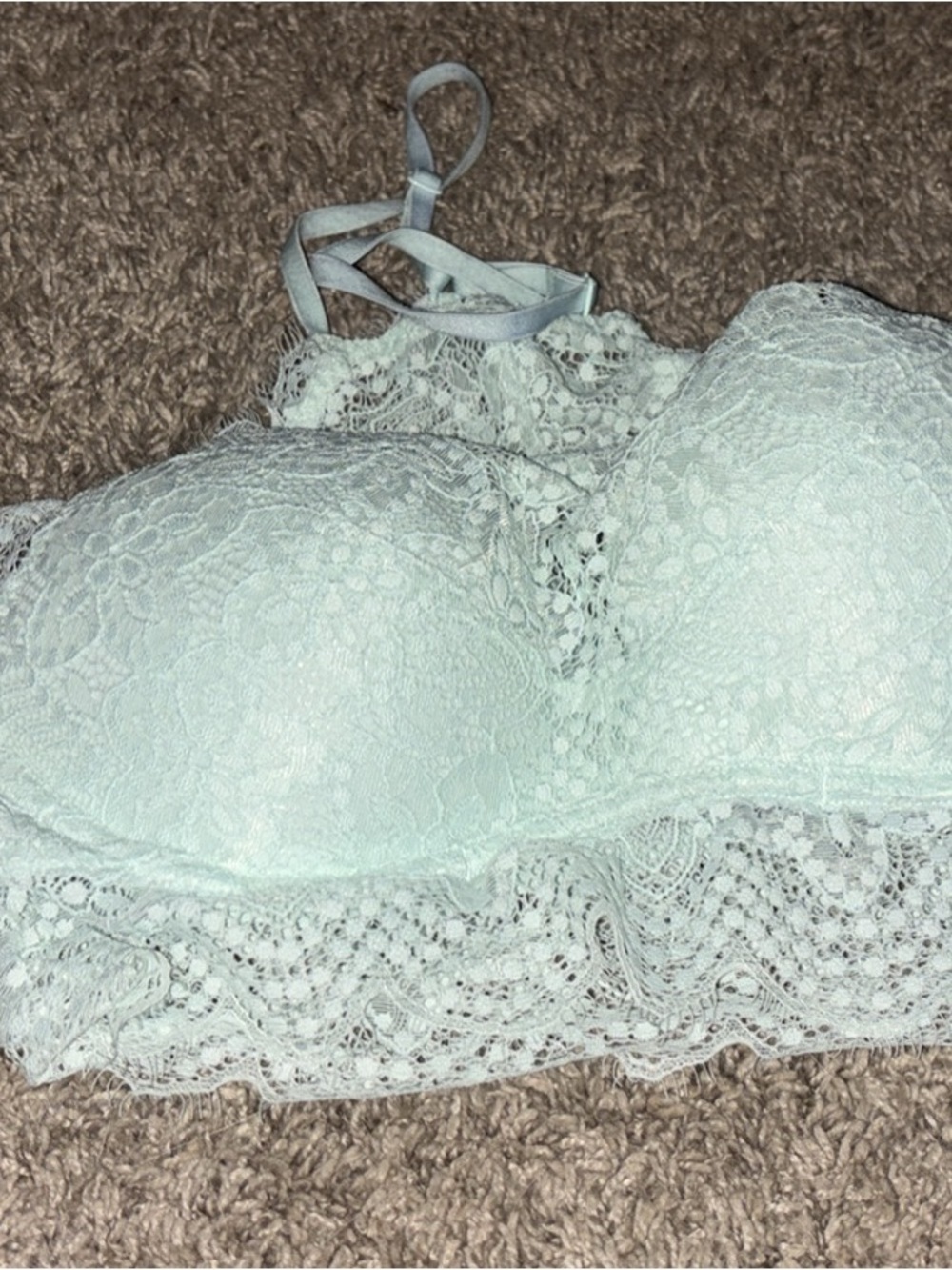 PINK Victoria's Secret Lace Bralette in Light Mint